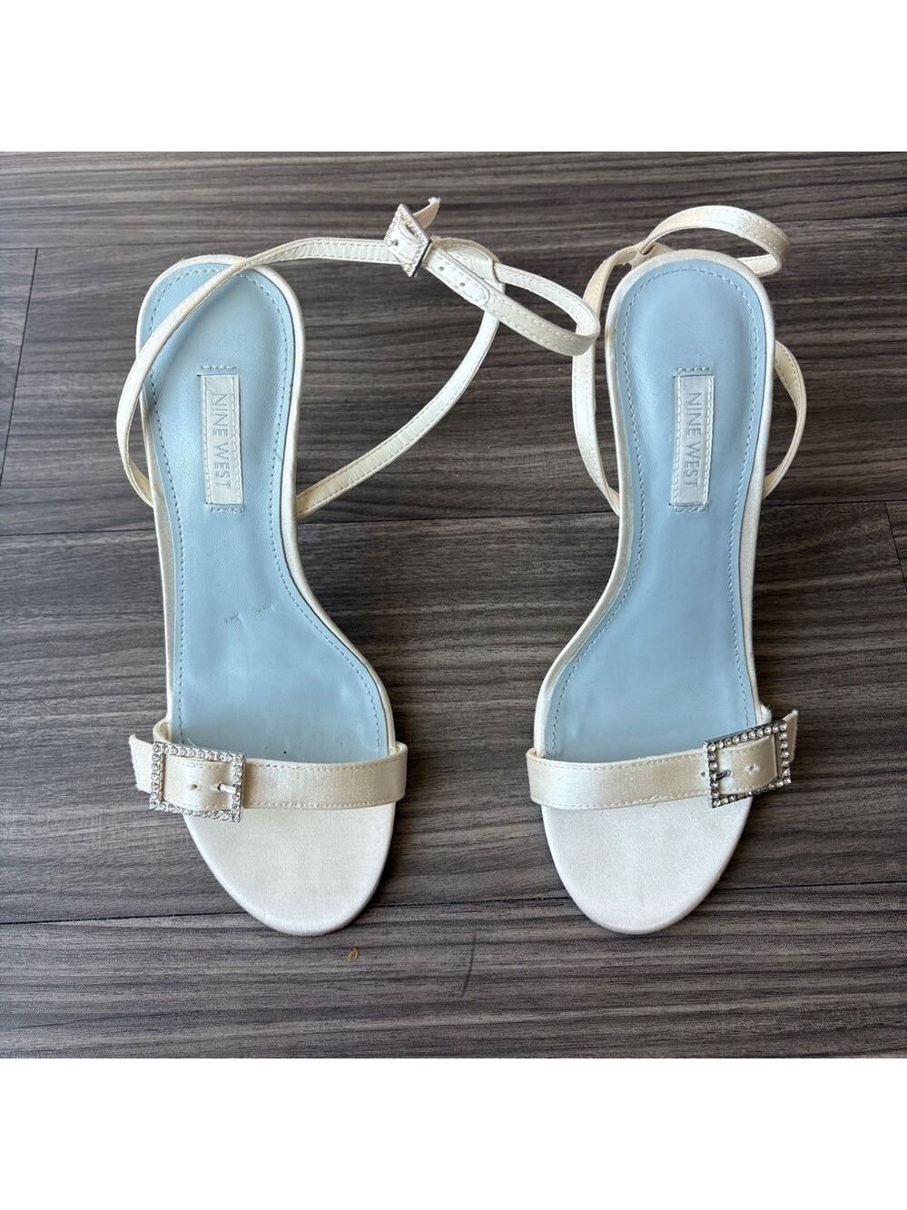 Nine West Cream Strappy Heel Sandals